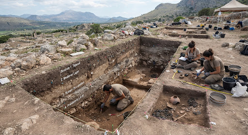 Corte estratigráfico y excavación arqueológica