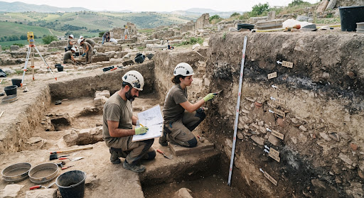 Estudios arqueológicos y perfiles estratigráficos